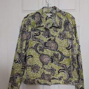 Charter Club Green, Brown Paisley Blazer